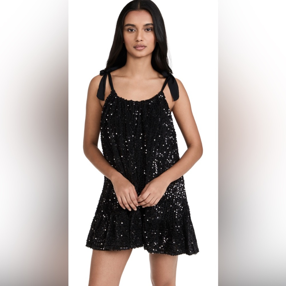 Free People Nova Sequin Dress Black